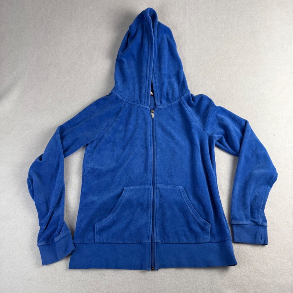 Juicy Couture Royal Blue Velour Zip Up Hoodie‎ Women's Small Y2K